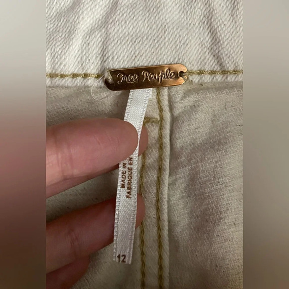 NWT Free People Splendor Grass Skirt Oatmeal Tie Waist Paper Bag Mini Size 12 - Picture 7 of 9